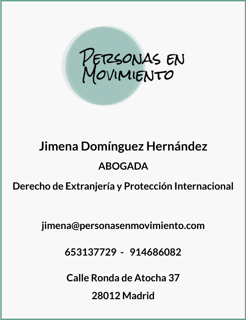 Jimena Domínguez Hernández, abogada de extranjería e inmigración. Derecho de Extranjería. Madrid.